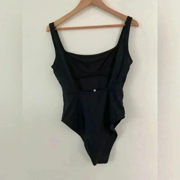 Madewell Second Wave Square Neck Tank One Piece Bathing Swimsuit Black M EUC - Picture 3 of 5